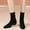 Black, variant on Women Faux Suede Stretch Ankle Boots Pointed Toe Low Block Heel Pull On Dress Booties Brown 7.5