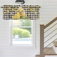 thumbnail image 5 of Summer Gnome Lemon Window Valance for Kitchen, Country Farm Yellow Lemon Tree Leaf Black Plaid Rod Pocket Short Curtain for Small Windows, Light Filtering Decorative Valance, 54 x 18 Inch, 1 Panel, 5 of 9