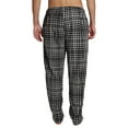 thumbnail image 4 of Adult Mens Fleece Pajama Jammies Pants Black and Grey Manhattan Plaid L, 4 of 6
