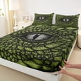 thumbnail image 4 of Erosebridal Dragon Eye Queen Sheet Sets, Black Green Bed Set, 1 Flat Sheet, 1 Fitted Sheet and 2 Pillowcases, 4 of 5