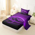 thumbnail image 2 of Manfei Sports Car Twin Sheets,Purple Neon Light Print Bedding,3-Piece,1 Fitted Sheet and 1 Pillowcase, 2 of 6