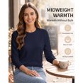 thumbnail image 4 of QUALFORT Women’s Crew Neck Pullover Sweater, Soft Midweight Long Sleeve Wool Blend Knit Top, Navy, Size XL, 4 of 7