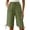 AB272 Green, variant on Womens Shorts Solid Color Elastic Waist Straight Leg Shorty Women Loose Fit Bermuda Shorts Navy Size S