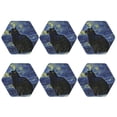 thumbnail image 2 of Disketp Shambhala Cat Funny Coasters,6 Pcs Leather Coasters With Holder, Perfect Housewarming Hostess Gifts,Protect Furniture From Water Marks Scratch And Damage, 2 of 9