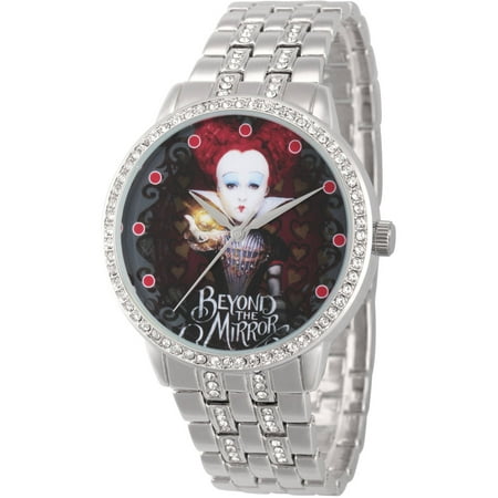 Disney Alice through the Looking Glass Iracebeth The Red Queen Women's Silver Alloy Glitz Watch, Silver Alloy Bracelet