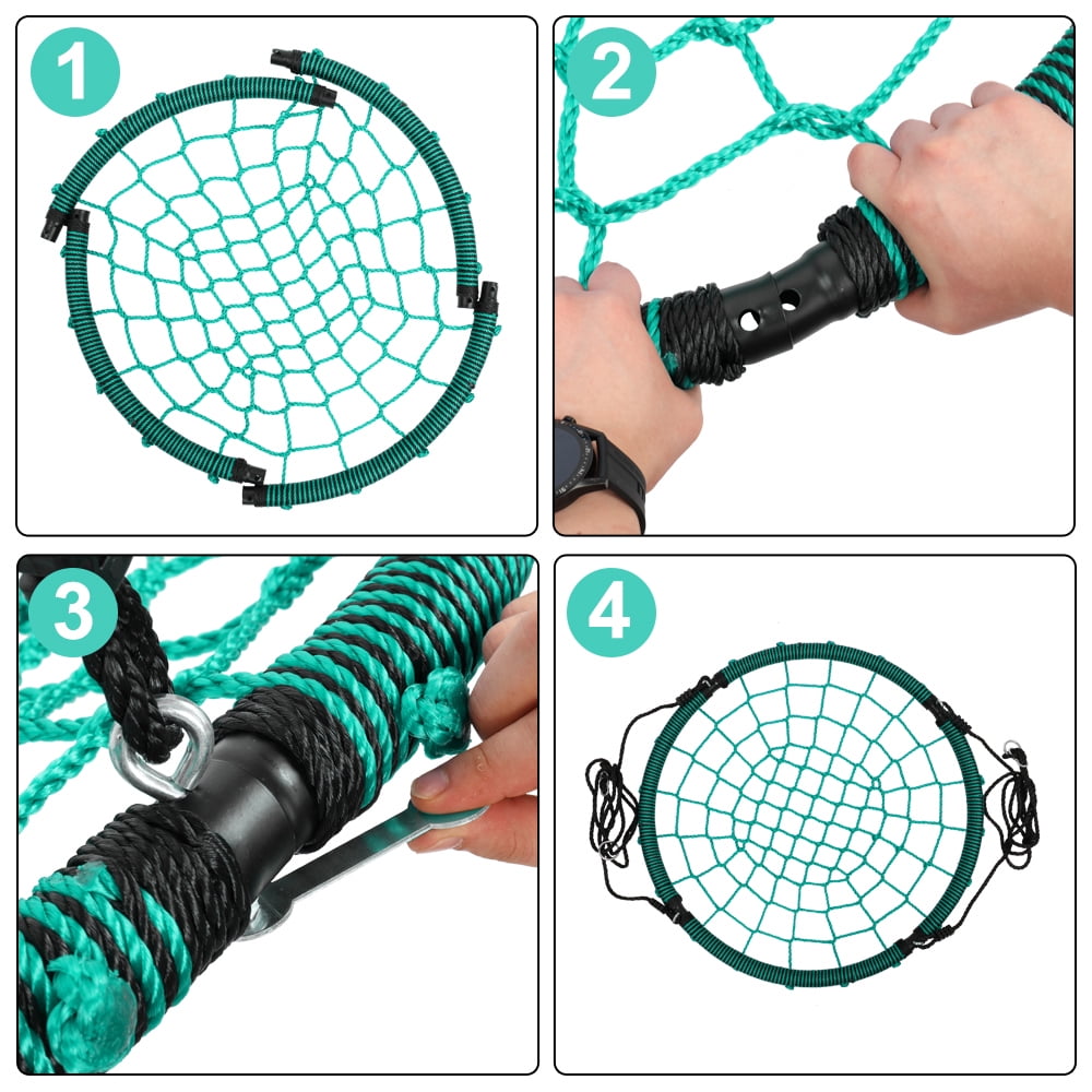 40" Tree Swing Set, Round Swing with Adjustable Ropes, Hanging Net Swing for Kids 40" Tree Swing Set, Round Swing with Adjustable Ropes, Hanging Net Swing for Kids