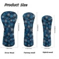 thumbnail image 7 of Yuyamidu Blue Snowflake Golf Head Covers for Driver Fairway Woods Christmas Leather Headcovers, Designed to Fit Hybrid 3/5 Woods and Drivers, 7 of 7