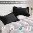 thumbnail image 3 of Kelnaro Ruffled Pillow Cases Standard 20"x26", 2 Pack Microfiber, Elegant Ruffle Pillow Shams for Bedroom Decor, Black, 3 of 5