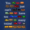 thumbnail image 3 of CafePress - Too Many Trains White Lettering T Shirt - Dark T-Shirt Kids XS-XL, 3 of 4