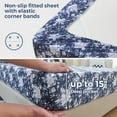 thumbnail image 3 of Bedmoon Soft Microfiber Adult Bed Sheet Set with Deep Pocket,3 Piece Twin Sheet Set,Navy Floral, 3 of 5