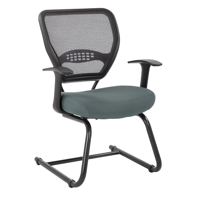 Professional Air Grid Back Visitor's Chair with Gray Mesh Back and Fabric Seat
