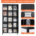 thumbnail image 7 of Aobabo Metal Storage Lockers for Employees, Steel Locker Cabinet with 15 Door Lockable,Industrial Black Storage Locker Cabinet for Gym,School,Office,Assembly Required(Black, 15 Doors), 7 of 7