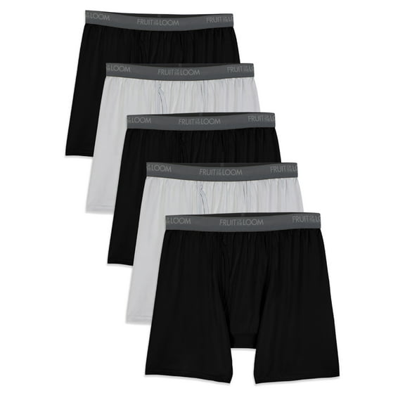 Fruit Of The Loom Men's Micro-Stretch Assorted Boxer Briefs, 5 Pack