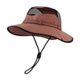 thumbnail image 2 of Men Women UPF 50+ Fishing Sun Hat, Extra Wide Brim Bucket Cap for Hiking Camping Breathable Outdoor Safari Hat with Chin Cord Red One Size, 2 of 5