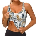 thumbnail image 3 of Picia Winter Forest Animals Sports Bra for Women,Padded Strappy Sports Bras Medium Support Yoga Bra with Removable Cups,Running Yoga Bra-Medium, 3 of 9