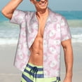 thumbnail image 3 of Wukai Cute Rabbit Men's Hawaiian Shirt Short Sleeve Casual Button Down Summer Beach Aloha Shirt Tropical Print Holiday Party, 3 of 8