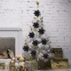 thumbnail image 4 of 12PCS 14cm Glitter Artificial Christmas Flowers With Clips Xmas Tree Ornaments Black Decorations for Home New Year Gifts Navidad, 4 of 5