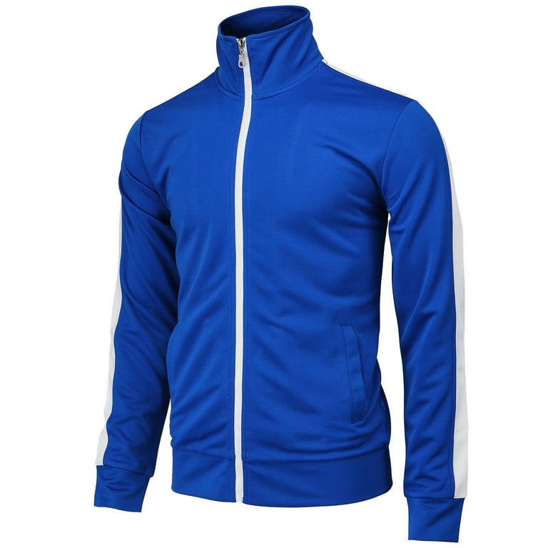 H2H Mens Active Slim Fit Track Lightweight Jacket Zip up Long Sleeve Training Basic Designed BLUE US 2XL ASIA 3XL CMOJA134 Walmart
