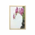 thumbnail image 1 of Spa Wall Art with Frame, Spa Stones Orchid and Bamboo Stems Yoga Image, Printed Fabric Poster for Bathroom Living Room, 23" x 35", Fuchsia Green Grey, by Ambesonne, 1 of 2