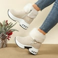 thumbnail image 3 of Rokment Orthopedic Air Cushion Mid Calf Winter Snow Boots for Women 2025 Cold Weather Fashion Casual Fuzzy Plush Lined Warm Platform Wedge Walking Dress Short Ankle Booties White Size 6.5, 3 of 8