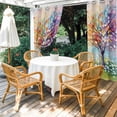 thumbnail image 4 of Colorful Tree Life Outdoor Curtains for Patio Waterproof, Grommet Outdoor Privacy Panels, Spring Garden Abstract Wildflowers Weatherproof Outside Curtains for Porch/Cabana 54"Wx95"L, 1 Panel, 4 of 8