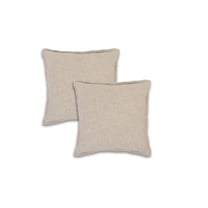 Laddha Home Designs Handwoven Solid Square Throw Pillow - 20" - Birch Beige - Set of 2