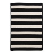 3' x 5' Black and White Rectangular Braided Area Rug