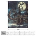 thumbnail image 4 of PIKWEEK Pirate ship pet blanket adult and children's blanket octopus sea monster sailboat pirate ship waves ultrafine fiber blanket family bed sofa dormitory，Various Sizes White, 4 of 6