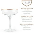 thumbnail image 3 of Twine Copper Rim Vintage Cocktail Crystal Champagne Coupe Glasses, Set of 2, 3 of 6
