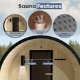 thumbnail image 6 of ALEKO Outdoor 3-5 Person Pine Wood Dry Wet Barrel Sauna with Heater and Roof, 6 of 18