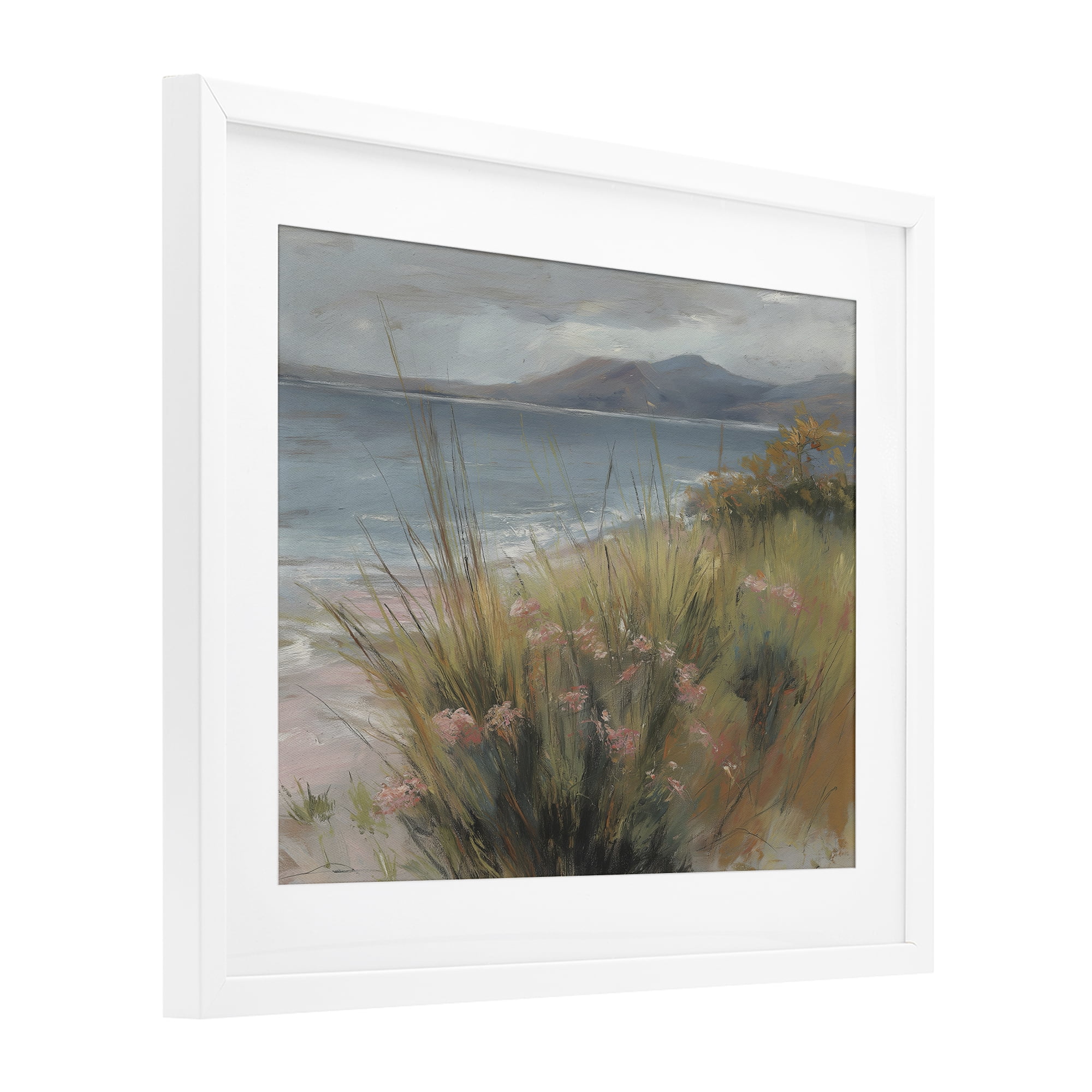 Stupell Industries The Green Valley Beach White Framed Print Under Glass, design by Svetlana Aleynikova