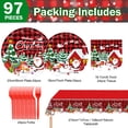 thumbnail image 6 of Christmas Dinnerware Set, 97 Piece Disposable Party Supplies for 24 Guests, Holiday Plates and Napkins with Forks & Tablecloth, Xmas Themed Table Decor for Holiday Party, 6 of 7