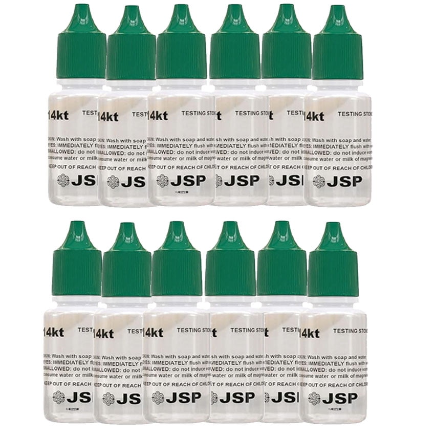 12 Bottles 14K Gold Test Solution Jewelry Metal Testing Kit for Jewelry & Metals
