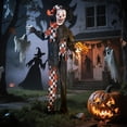 thumbnail image 2 of Outsunny Clown Animé d'Halloween Taille Réelle, Décorations d'Halloween Effrayantes, 2 of 10