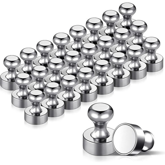 24pcs Metal Magnets Strong Magnet 12x16mm - Stainless Steel Magnets Fridge Magnets For Notice Board, Fridge Etc. - With Storage Box