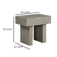 thumbnail image 6 of Lezy Side End Table- 22 Inch- Gray Oak Wood Top- Double Pedestal Base, 6 of 6