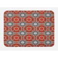thumbnail image 1 of Red Mandala Bath Mat, Doodle Flowers Swirls Tribal Ethnic Kaleidoscope Ethnic Style, Non-Slip Plush Mat Bathroom Kitchen Laundry Room Decor, 29.5 X 17.5 Inches, Red Black White and Grey, Ambesonne, 1 of 2