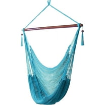 YANG2 Outdoor Hammock Chair Swing - Hanging Hammock Swing - Hanging Reading Chair - Soft-Spun Polyester Rope - Caribbean XL-Sky Blue