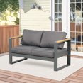 thumbnail image 1 of Aoodor Patio Furniture Loveseat Aluminum Sofa Couch Deep Seat - All-Weather Resistant Outdoor Conversation Set with Thick Cushions, 1 of 9