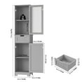 thumbnail image 4 of Homfa Bathroom Storage Tower, Narrow Linen Cabinet with Door and Drawers, Tall Bathroom Storage Cabinet for Small Spaces, Gray, 4 of 8
