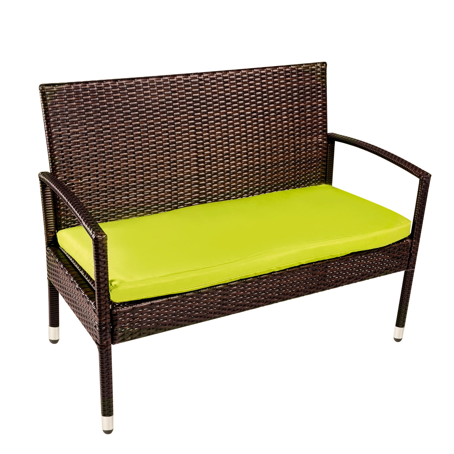 Kepooman 4 Piece Patio Ratten Dining Set, Outdoor Sofa Seating Group with Cushions - Green Kepooman 4 Piece Patio Ratten Dining Set, Outdoor Sofa Seating Group with Cushions - Green