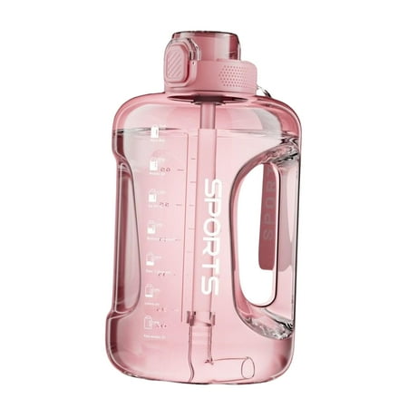 

water Jug Water Bottle with straws Large Capacity Lockable Lid Gallon Water Jug Drinking Cup for Activity Bike Hiking Yoga Camping pink 2500ml