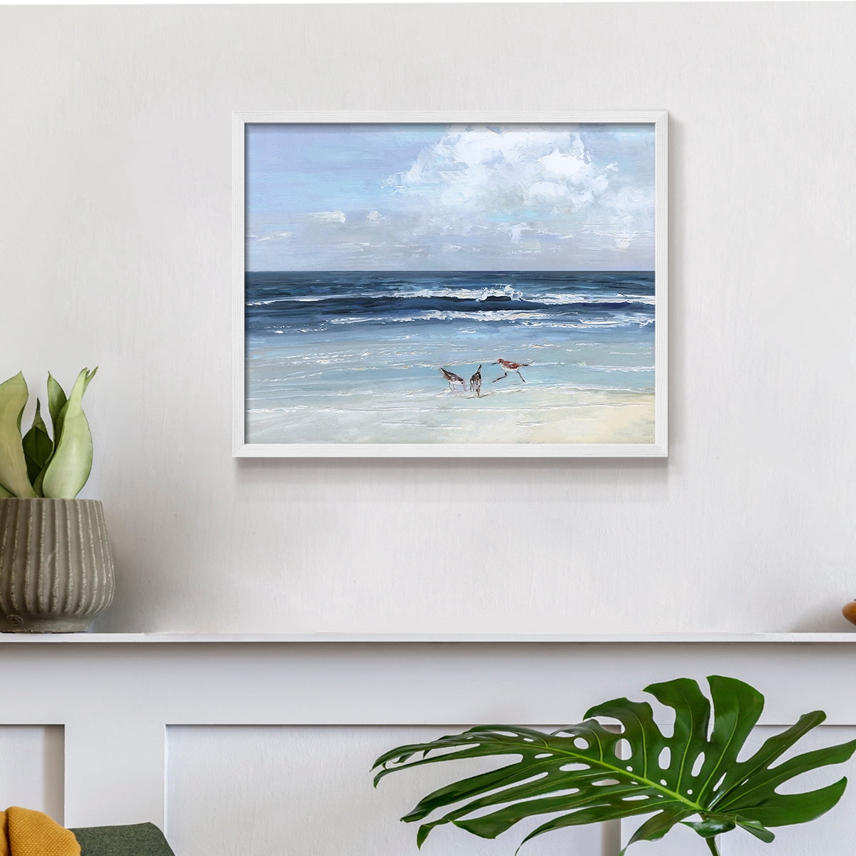 Beach Trio by Sally Swatland - Restickable Framed Giclée Print