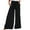 Black, variant on Sngxgn Womens Casual Loose Pants Comfy Cropped Work Pants with Pockets Elastic High Waist Pants(Black,L)