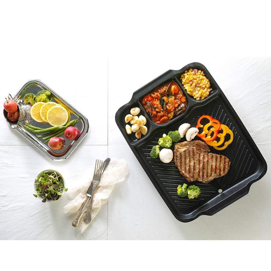 Kitchen Flower Multi Kan Kan Non-Stick Divider Grill Pan