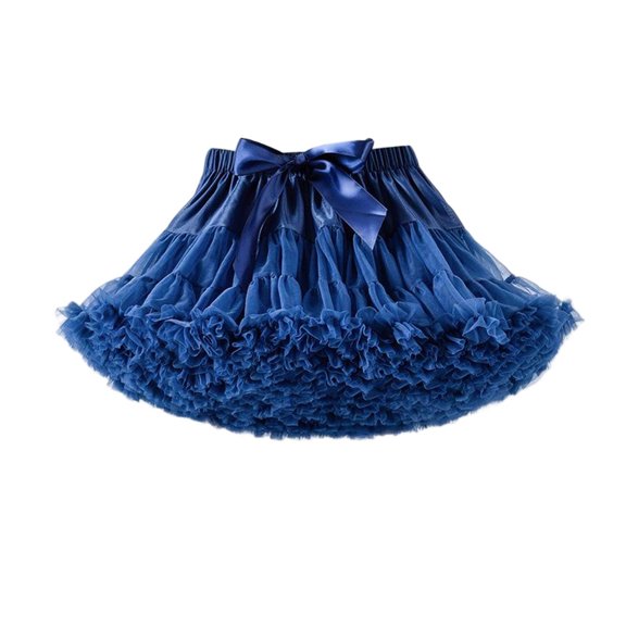 LNWUY Girls Cute Tutu Skirt Solid Color Fluffy Soft Tulle Ballet Birthday Party Layered Princess Pettiskirt Blue 0-2 Years