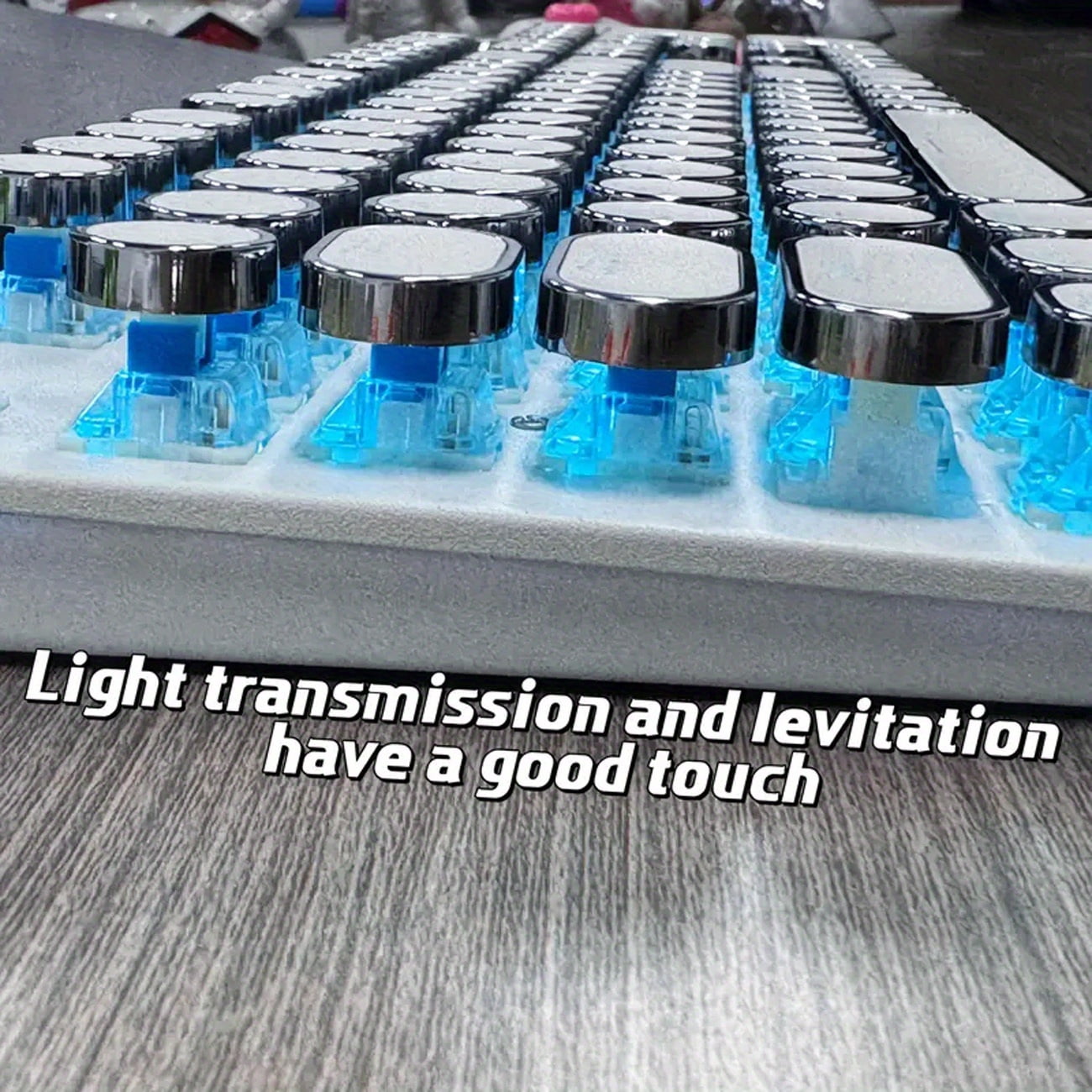 Hnjugfe Mechanical Gaming Keyboard with 4-Color Mouse Light & Tea Switch, Multi-Functional Volume Knobs