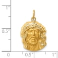 thumbnail image 4 of FB Jewels 14K Yellow Gold Hollow Polished Satin Medium Jesus Medal Pendant, 4 of 4