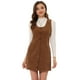 thumbnail image 1 of INSPIRE CHIC Vestido de pana informal con cuello redondo y botones para mujer marrón S, 1 of 6
