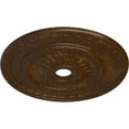 thumbnail image 3 of 29 1/2"OD x 3 5/8"ID x 1 5/8"P Sunflower Ceiling Medallion (Fits Canopies up to 5 5/8"), Hand-Painted Root Beer Crackle, 3 of 5